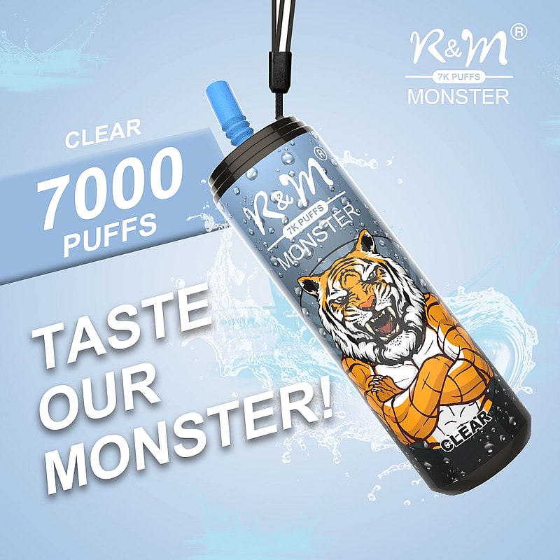 R&M Monster 7000 Puffs  5% Nicotine Rechargeable Disposable vape