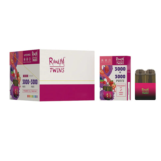 RandM Twins 6000 Puffs 0% 2% 3% 5% Nicotine Rechargeable Disposable vape