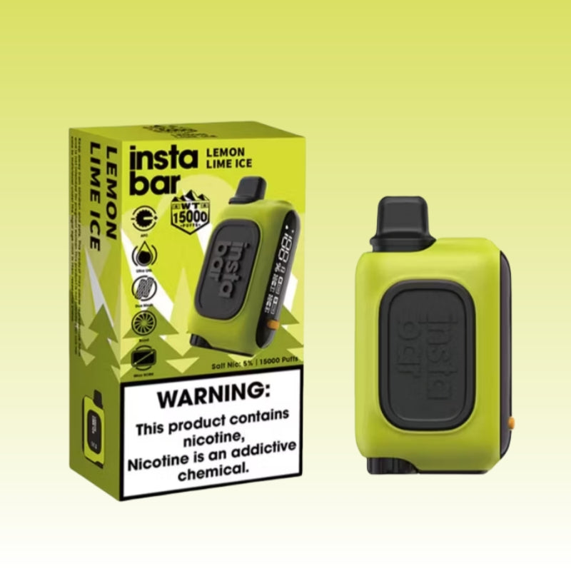 Rechargeable Insta Bar WT15000 Puffs Mesh Coil Disposable Vape 3% Nicotine-650mAh Battery, 20ml E-liquid, Multiple Nicotine 10 Flavors