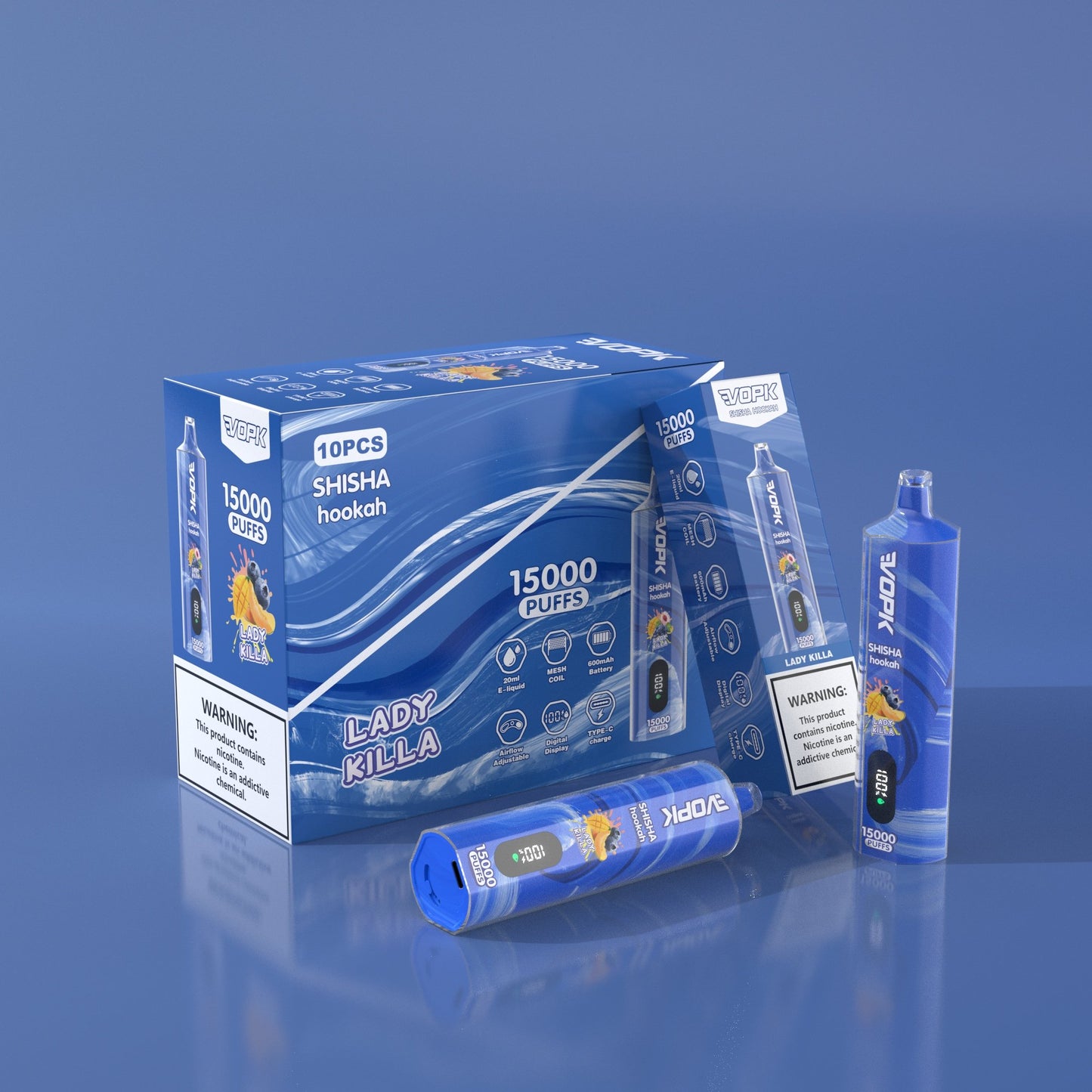 VOPK Shisha Hookah 15000 15K Puffs Newest DTL Disposable Vape Pen