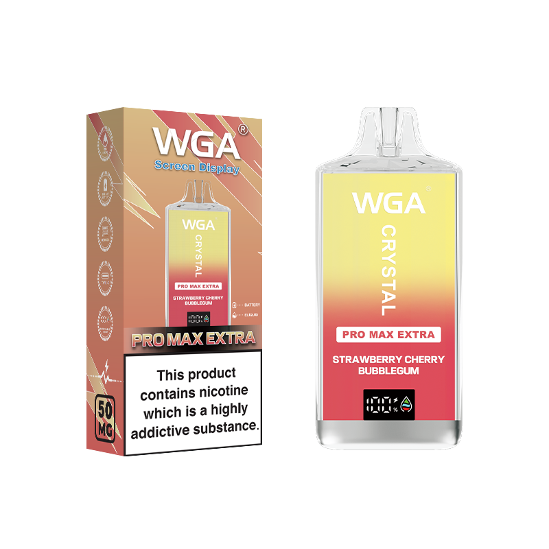 wga Disposable Vape Crystal Strawberry-Cherry-Bubblegum 15000 Puffs