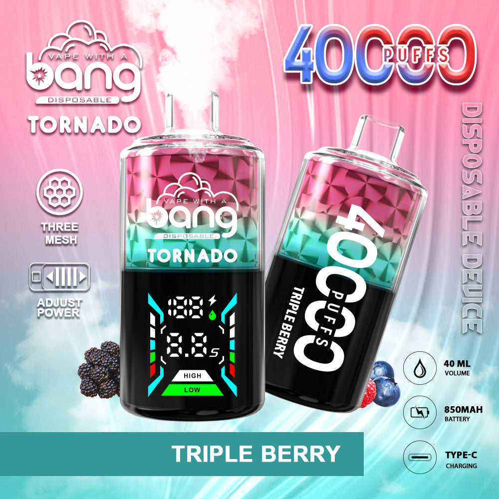 Bang 40000 Puffs 40K Pro Puffs Smart Full Screen Description Disposable Vape Pen E Cigarette 30ml 850mAh Prefilled
