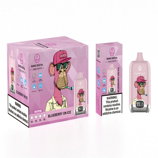 Uzy Bang Digital 15000 Puff 15000 Disposable E Cigarettes 20ml rechargeable Electronic Cigs Puff 15k Vape-850mAh Battery, 20ml E-liquid, Multiple Nicotine 12 Flavors