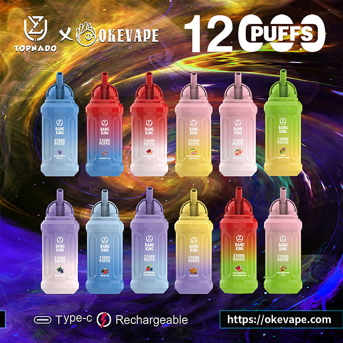 UZY Bang King 12000 Puffs 0% 2% 3% 5% Nicotine Disposable Pod-650mAh Battery, 23ml E-liquid, Multiple Nicotine 14 Flavors
