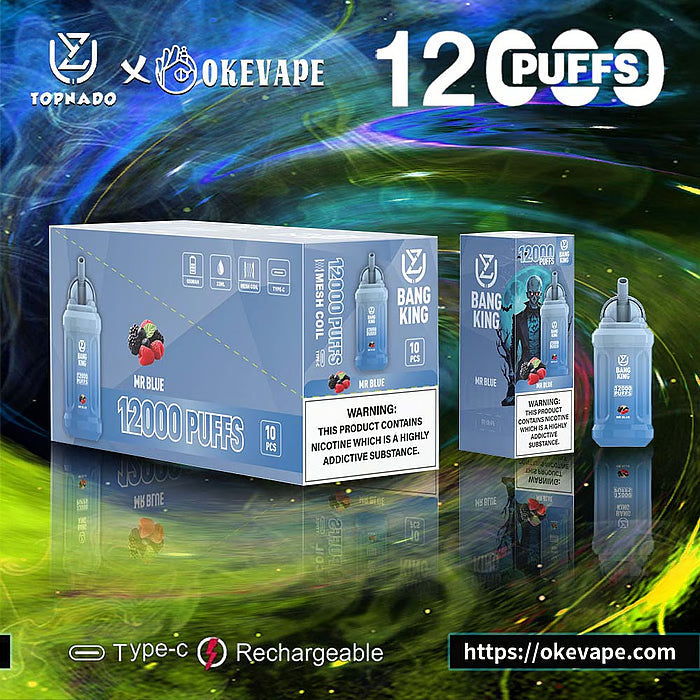 UZY Bang King 12000 Puffs 0% 2% 3% 5% Nicotine Disposable Pod 14 Flavors