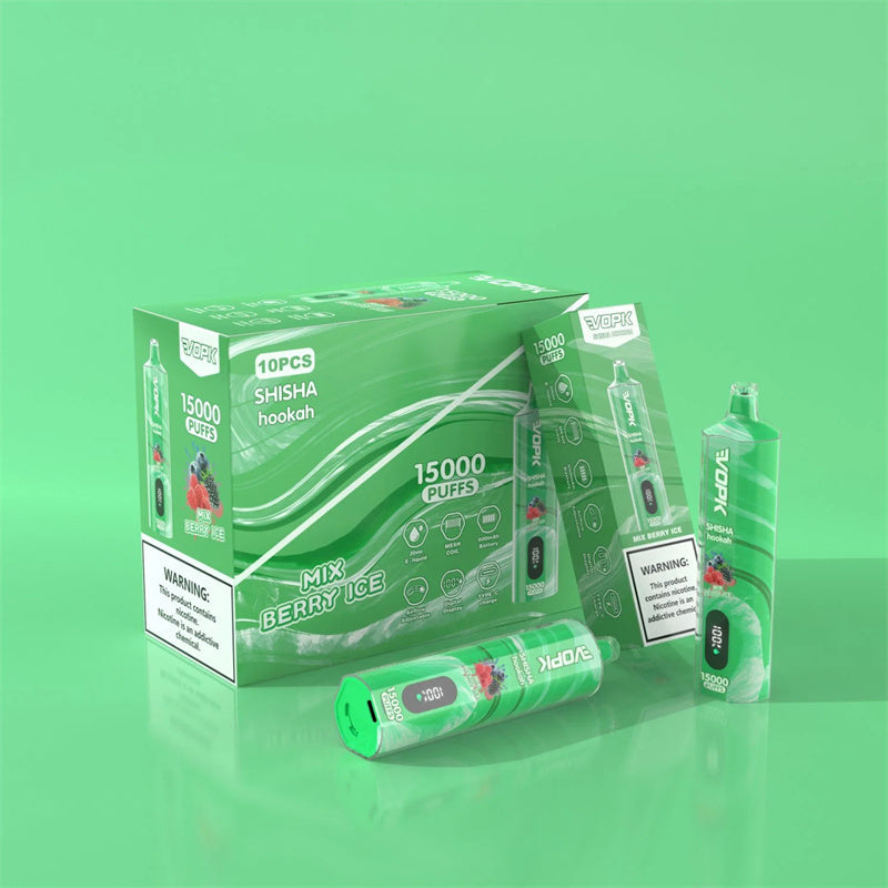 Disposable Vape Pen Vopk Shisha 15000puffs Digital Screen Rechargeable Type-C Preheat 600mAh Battery