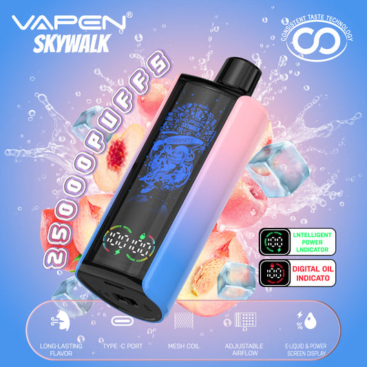 EU Newest Pulse Disposable Vape 25000 Puffs Vapen Skywalk E Cigarette Full Screen Display Smart Disposable Vaper Vapsolo Super RazzBar Razz Bar 15000 15K Puff Updated