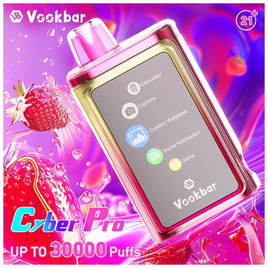 Disposable Vape Vookbar Cyber PRO 30K Puffs Wholesale I Vape 2024 New Arrivial Original E Cigarette Rechargeable Type-C Light LED Glowing E-Cig Hot Sell Waka
