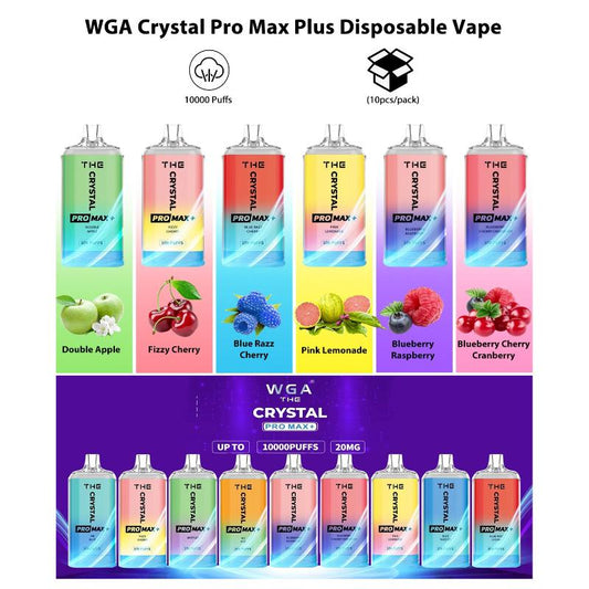 WGA Crystal Pro Max Plus 10000Puffs Disposable Vape Wholesale 850mAh Battery 13 Flavors