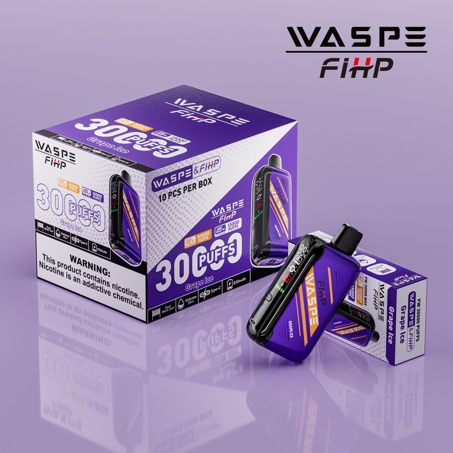 Waspe FIHP 30K Puffs Disposable Vape – LED Display, Adjustable Airflow, Dual Mesh Coils