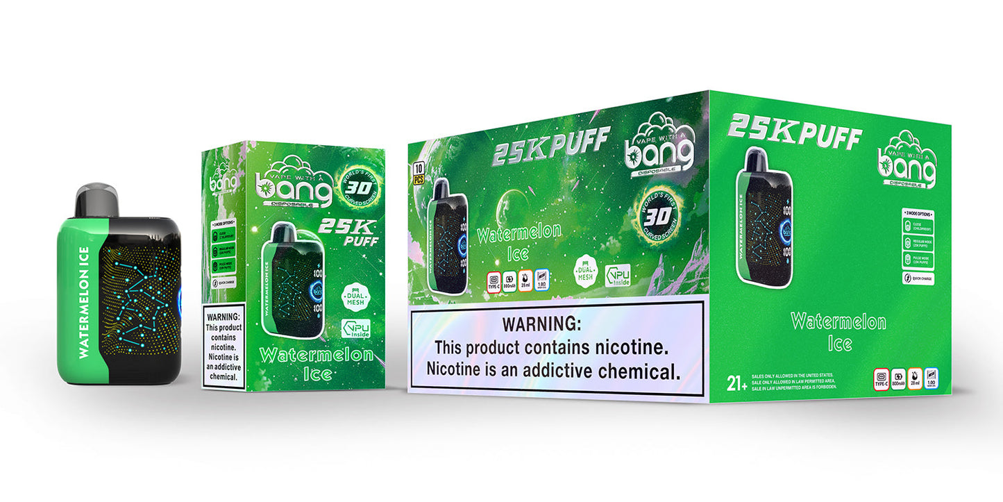 Bang Starry 25000 Puffs 25K Smart Full Screen Turn Ice Wholesale Disposable Vape Puff Prefilled Pod