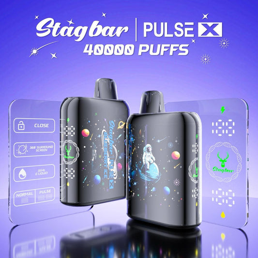 EU Warehouse Stagbar Pulse X 40000 Puffs Disposable Vape Wholesale-800 mAh Battery,35ml E-liquid,Multiple Nicotine 10Flavors