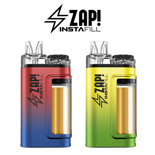 Pack of 5pc ZAP INSTAFILL DISPOSABLE VAPE KIT 20 mg 3500 PUFF with 10 ml Pre-Filled Eliquid. TPD UK