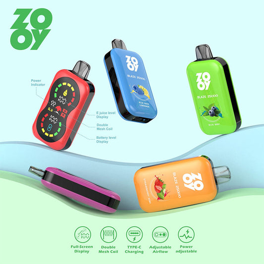 Zooy Blaze 25k Puff 25000 Pod Bar Digital Box Disposable Vape
