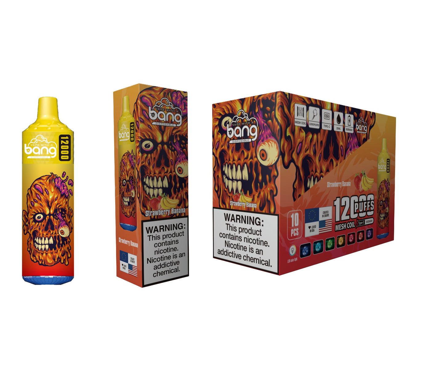 Bang King 12000 Puffs Disposable 650mAh 20ml Vape E Cigarettes Puff 12k Prefilled Pod