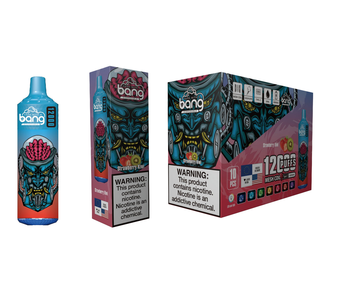 Bang King 12000 Puffs Disposable 650mAh 20ml Vape E Cigarettes Puff 12k Prefilled Pod