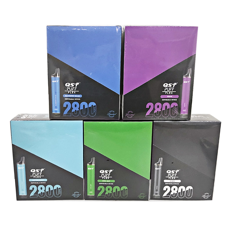 QST Puff Flex 2800 Puffs Vape Disposable Wholesale Electronic Cigarettes 0% 2% 3% 5% 8 ml Pod 850mah Battery Pen Minimum Order 100pcs