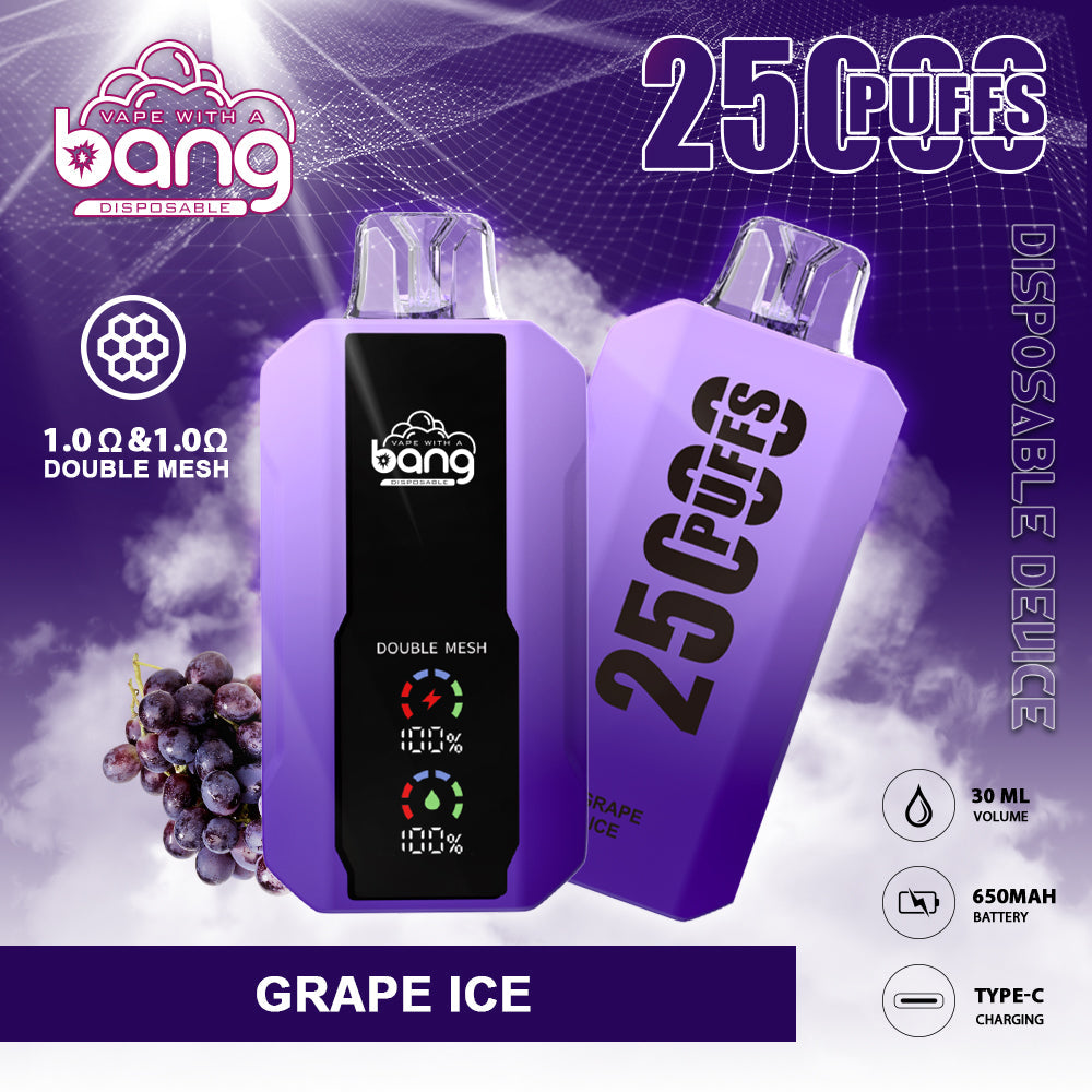 Bang 25000 Puffs Smart Full Screen Turn Ice Wholesale Disposable Vape E Cigarette Puff 25k Prefilled Pod
