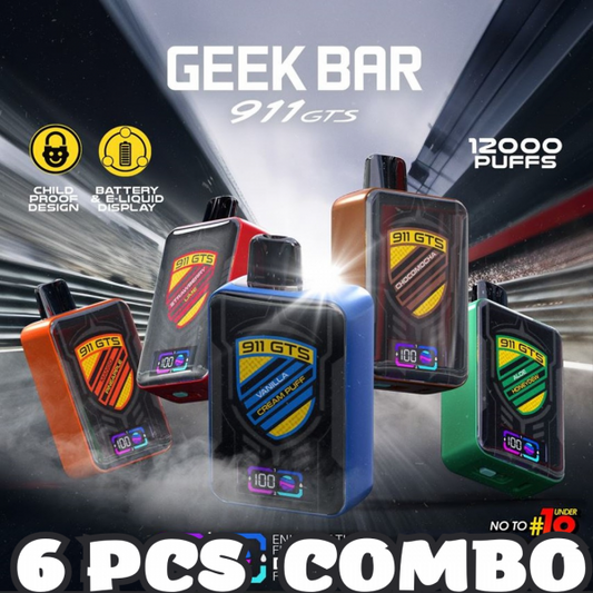Geek Bar GTS911 12000 Puffs Disposable Vape Wholesale-820mAh Battery, 18ml E-liquid, Multiple Nicotine 10 Flavors