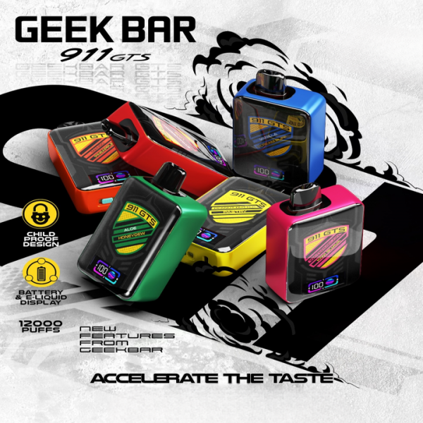Geek Bar GTS911 12000 Puffs Disposable Vape Wholesale-820mAh Battery, 18ml E-liquid, Multiple Nicotine 10 Flavors