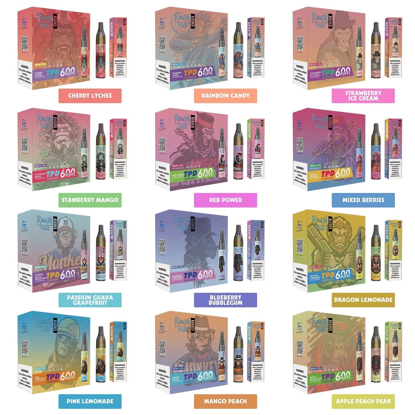 RandM Vase (Tornado) 600 Puffs Disposable Vape - | UK Vape Deals