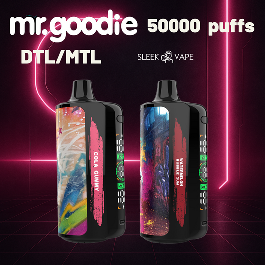 Mr.Goodie Shisha 50000 Puffs :DTL/MTL Disposable Vape with Mega Display