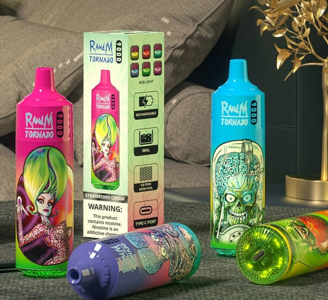 RandM Tornado 9000 Puffs Vape original E Cigarette Bang King Double Crystal 20000 Puffs Vape 20K Disposable Vape Pen E Cigarette Prefilled 14ml 850mAh