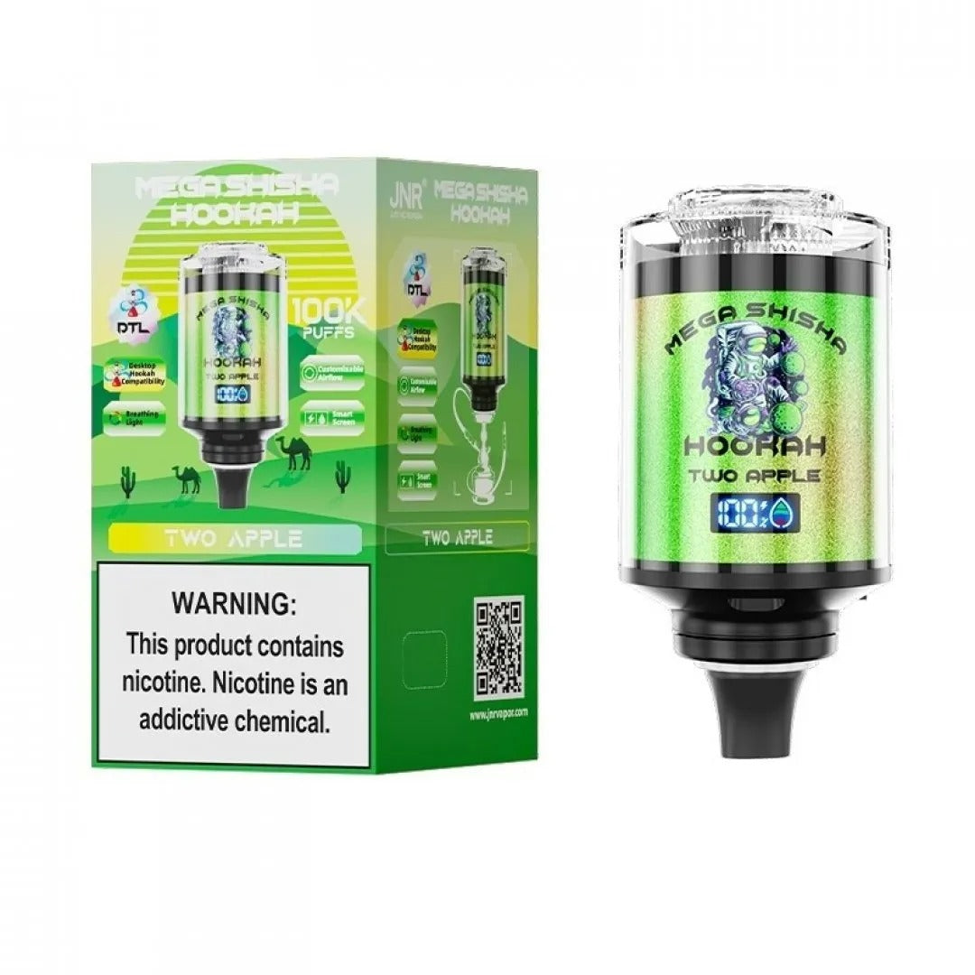 JNR Mega Shisha Hookah 100000 Puffs 100K Disposable Vape Pen E Cigarette Prefilled 60ml 2200mAh