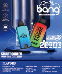 Bang King Double Crystal 20000 Puffs Vape(0% to 5% Nicotine) 20K Disposable Vape Pen E Cigarette Prefilled 25ml 650mAh 12 Flavors