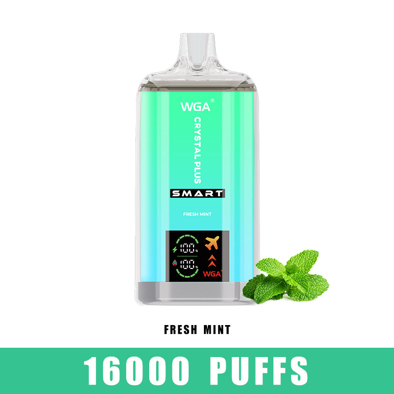 WGA Crystal Plus 16000 Puffs Disposable Vape-650mAh Battery, 27ml E-liquid, Multiple Nicotine 20 Flavors