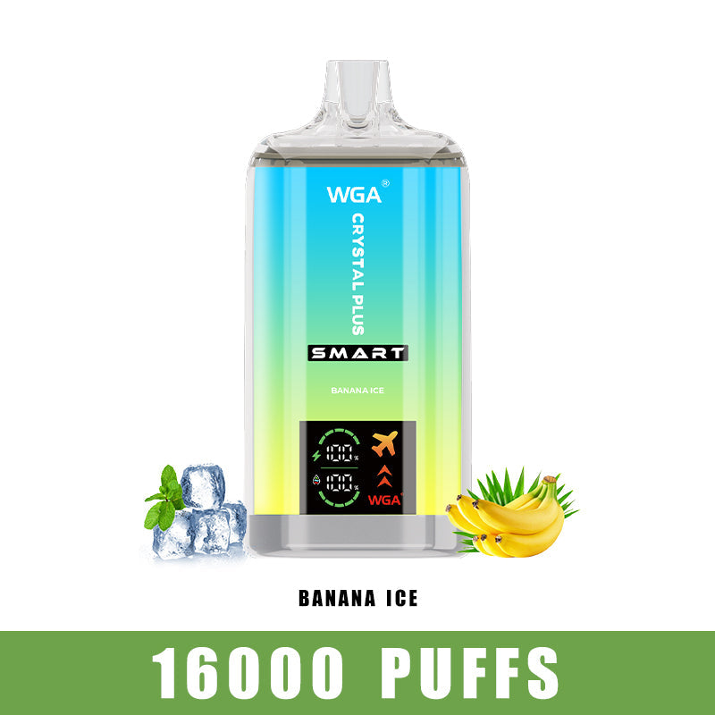 WGA Crystal Plus 16000 Puffs Disposable Vape-650mAh Battery, 27ml E-liquid, Multiple Nicotine 20 Flavors