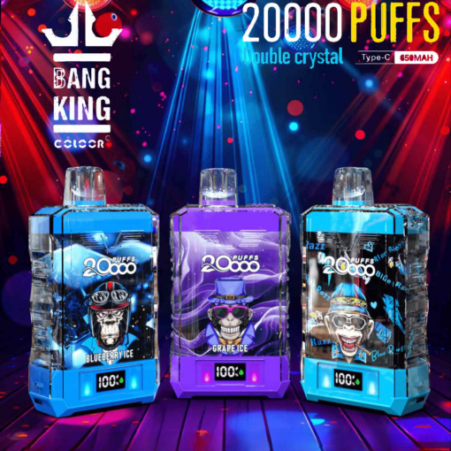Bang King Box Double Crystal 20000 Puff 20k Display Screen Disposable Electronic Cigarette Vape