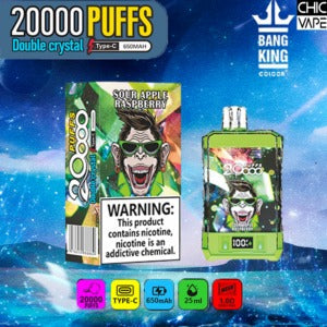 Bang King Double Crystal 20000 Puffs VapeBang King Double Crystal 20000 Puffs Vape 20K Disposable Vape Pen E Cigarette Prefilled 25ml 650mAh