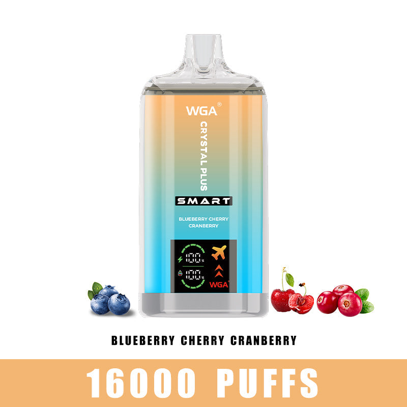 WGA Crystal Plus 16000 Puffs Disposable Vape-650mAh Battery, 27ml E-liquid, Multiple Nicotine 20 Flavors