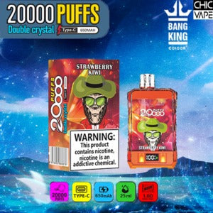 Bang King Double Crystal 20000 Puffs VapeBang King Double Crystal 20000 Puffs Vape 20K Disposable Vape Pen E Cigarette Prefilled 25ml 650mAh