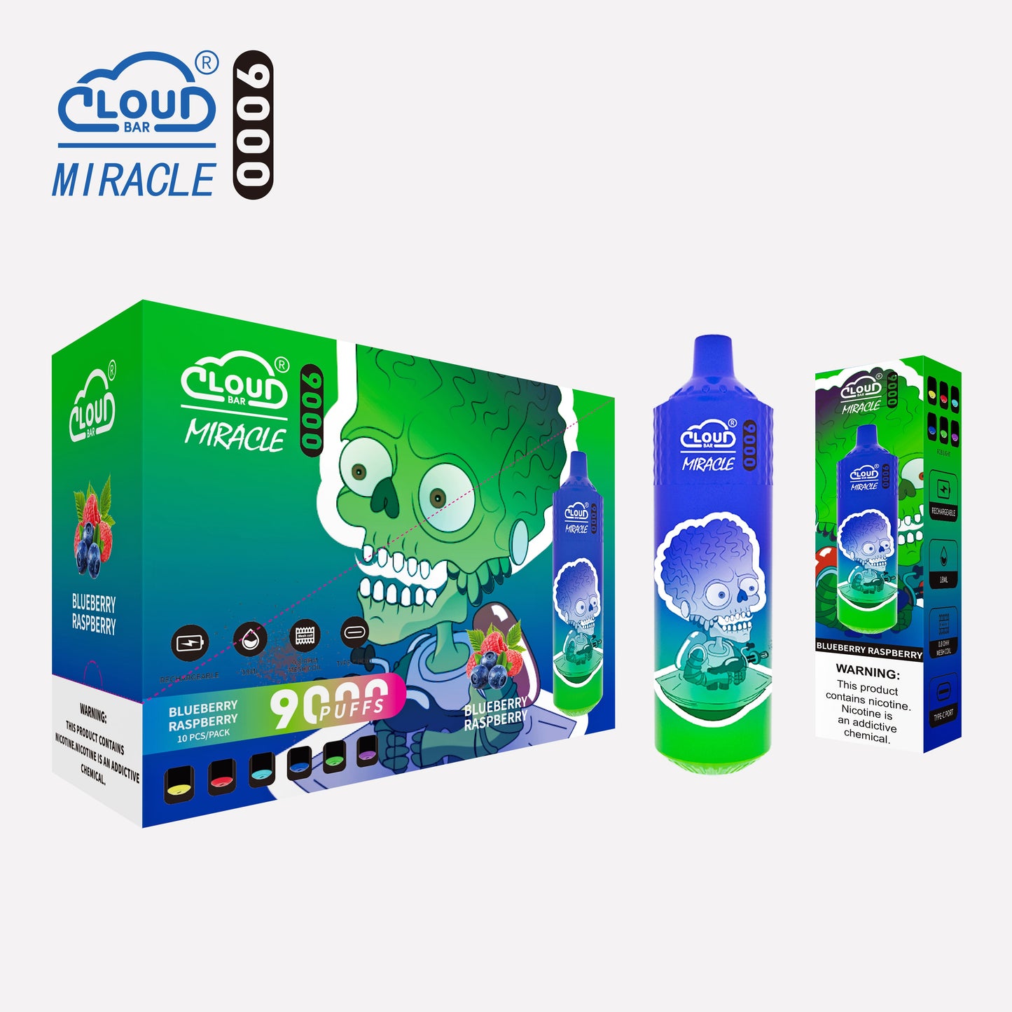 Cloud Multi Flavor 9000 Puffs 5% Rechargeable Cigarettes Vapor Electronic Vapes Pen 18ml for Cigarettes Lovers