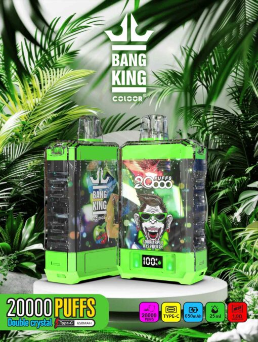 Bang King Box Double Crystal 20000 Puff 20k Display Screen Disposable Electronic Cigarette Vape