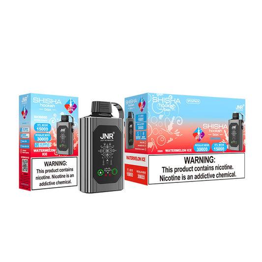 JNR Shisha Hookah Box 30000Puffs Disposable Vape-1000mAh Battery, 25ml E-liquid, Multiple Nicotine 15 Flavors