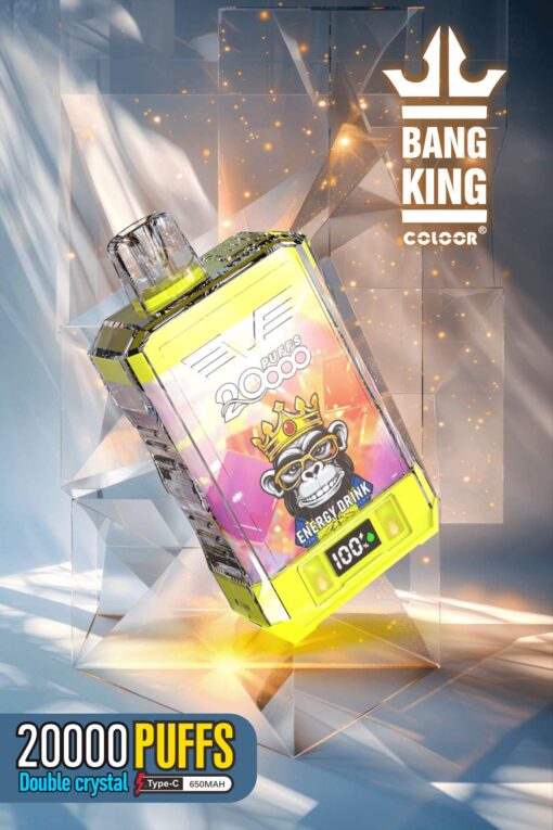 Bang King Box Double Crystal 20000 Puff 20k Display Screen Disposable Electronic Cigarette Vape
