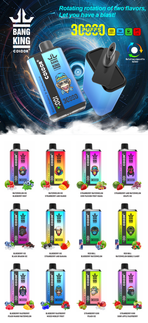 Bang King Colloor 30000 Puffs Vape 30K Disposable Vape Pen E Cigarette Prefilled 36ml 550mAh