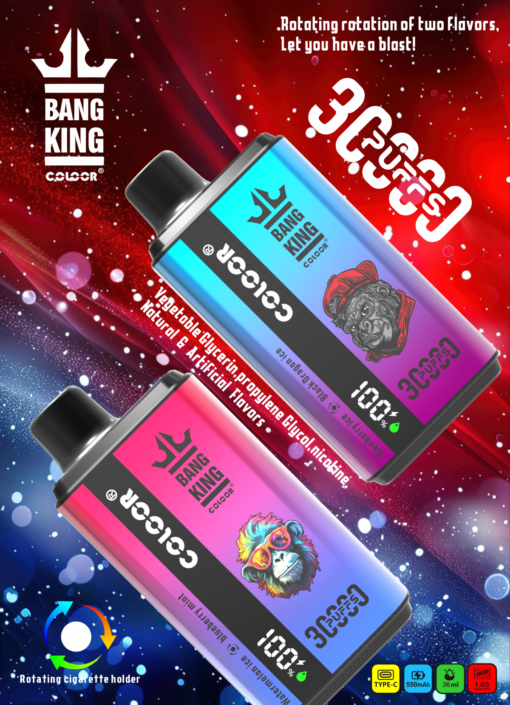 Bang King Colloor 30000 Puffs Vape 30K Disposable Vape Pen E Cigarette Prefilled 36ml 550mAh
