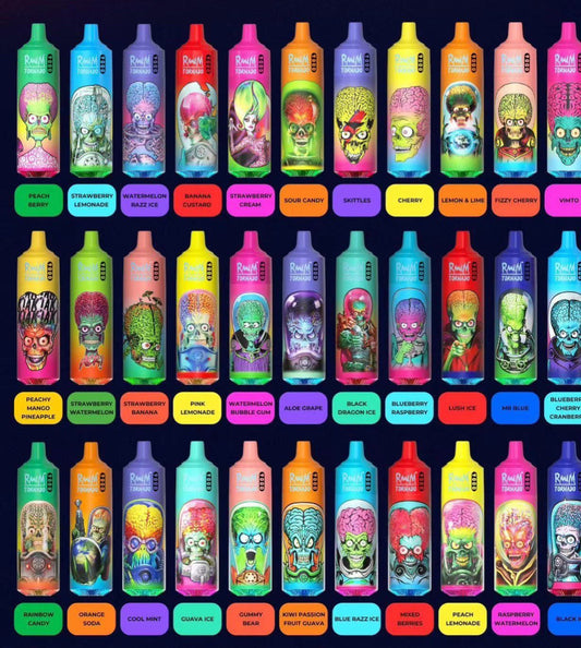 Bundles of 10 Pc - RandM Tornado 9k Puffs Disposable Vape Device - 2% nic salt 850mAh Rechargeable Type C