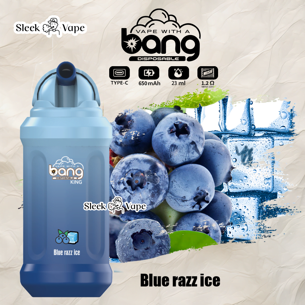 Bang King 12000 Puffs 0% 2% 3% 5% Nicotine Rechargeable Disposable Pod- 23ml E-Liquid, 850mAh Battery 20 Flavors