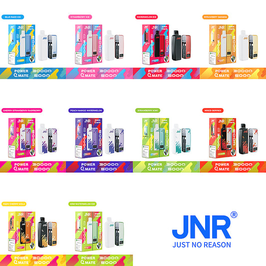 JNR Power Mate 30000 Puffs Smart Screen Disposable Vape & Power Bank – Dual Functionality Redefined-5000mAh Battery, 19ml E-liquid, Multiple Nicotine 10 Flavors