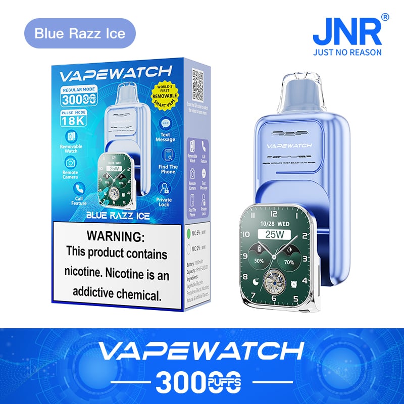 JNR Vape Watch 30000 30K Puffs Smoke Hot Selling Original Smart Disposable Vape-1000mAh Battery, 19ml E-liquid, Multiple Nicotine 10 Flavors