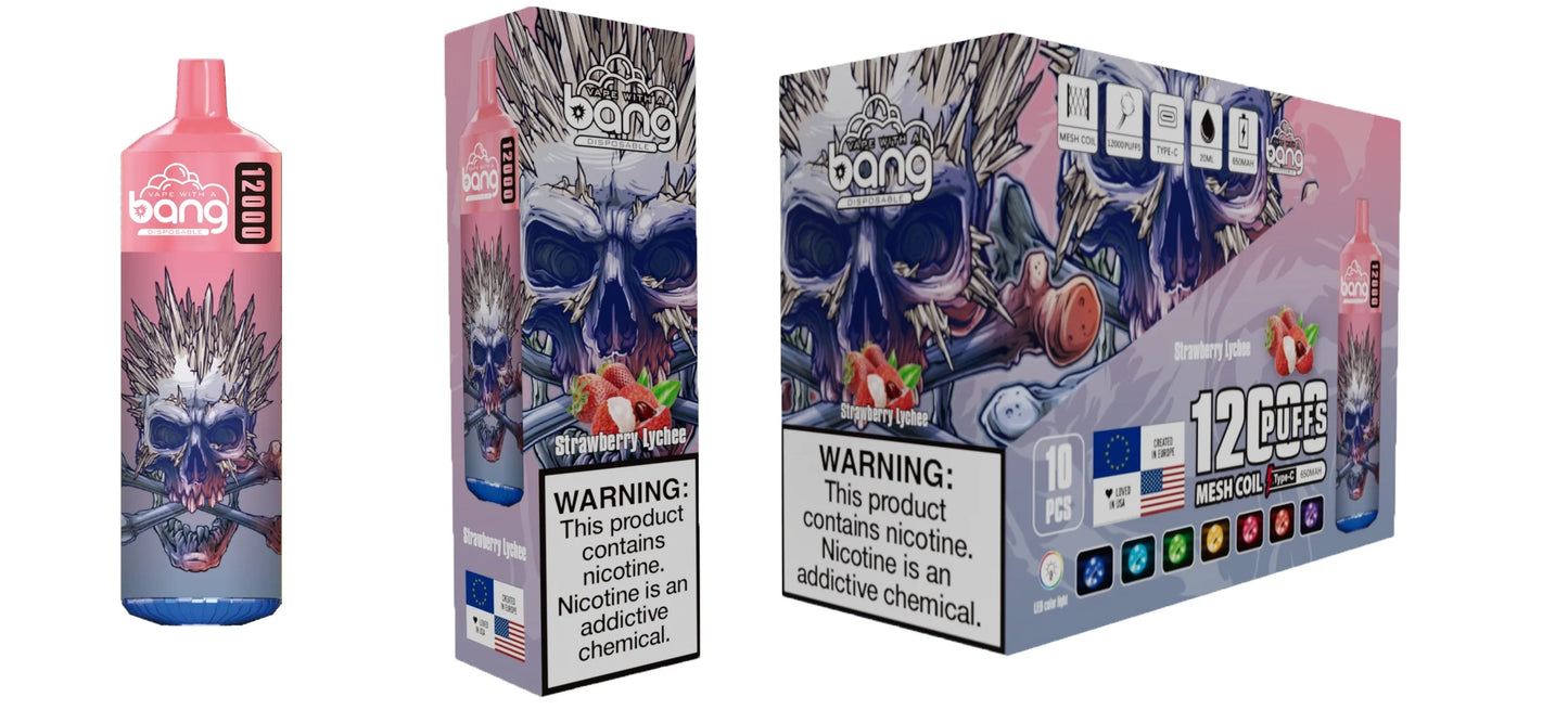 Bang disposable 12000 puff Disposable Vape 650 mAh 20 ML 20 Flavors