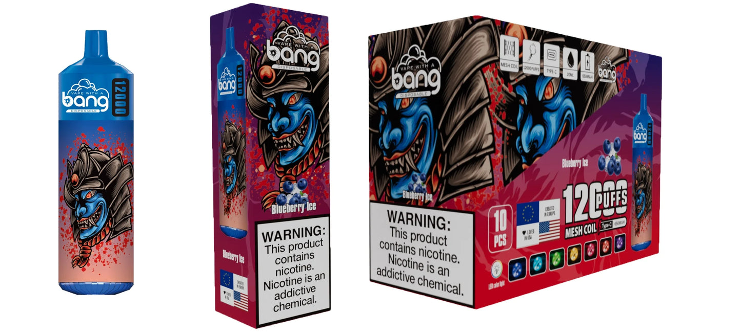 Bang disposable 12000 puff Disposable Vape 650 mAh 20 ML 20 Flavors