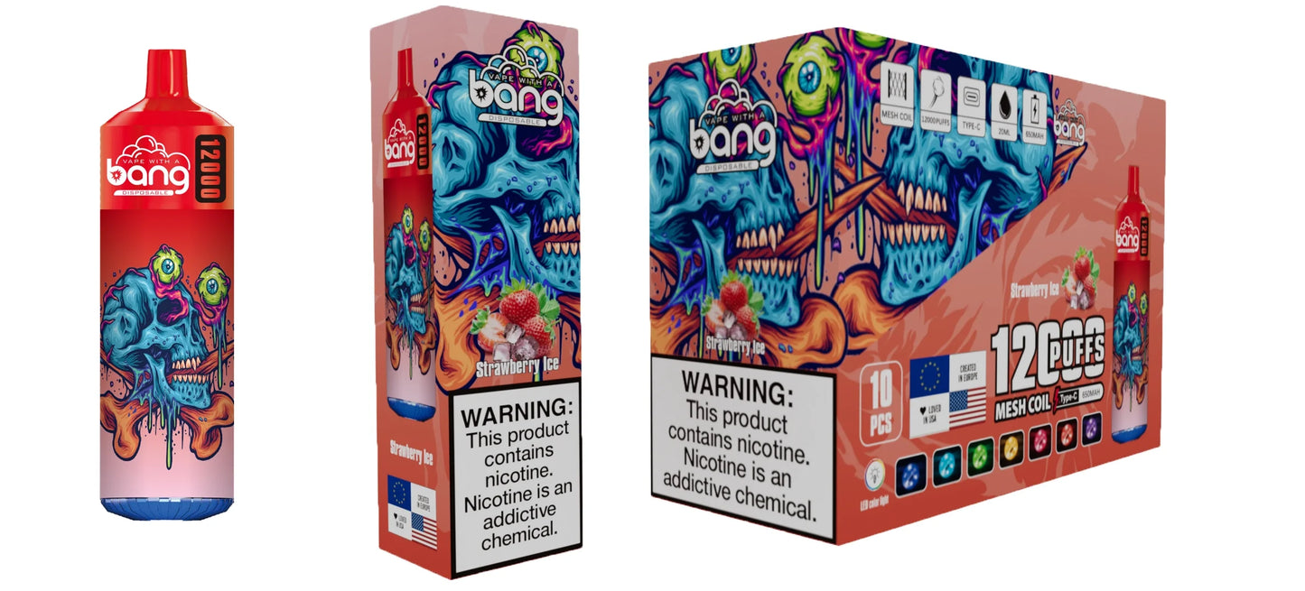 Bang disposable 12000 puff Disposable Vape 650 mAh 20 ML 20 Flavors