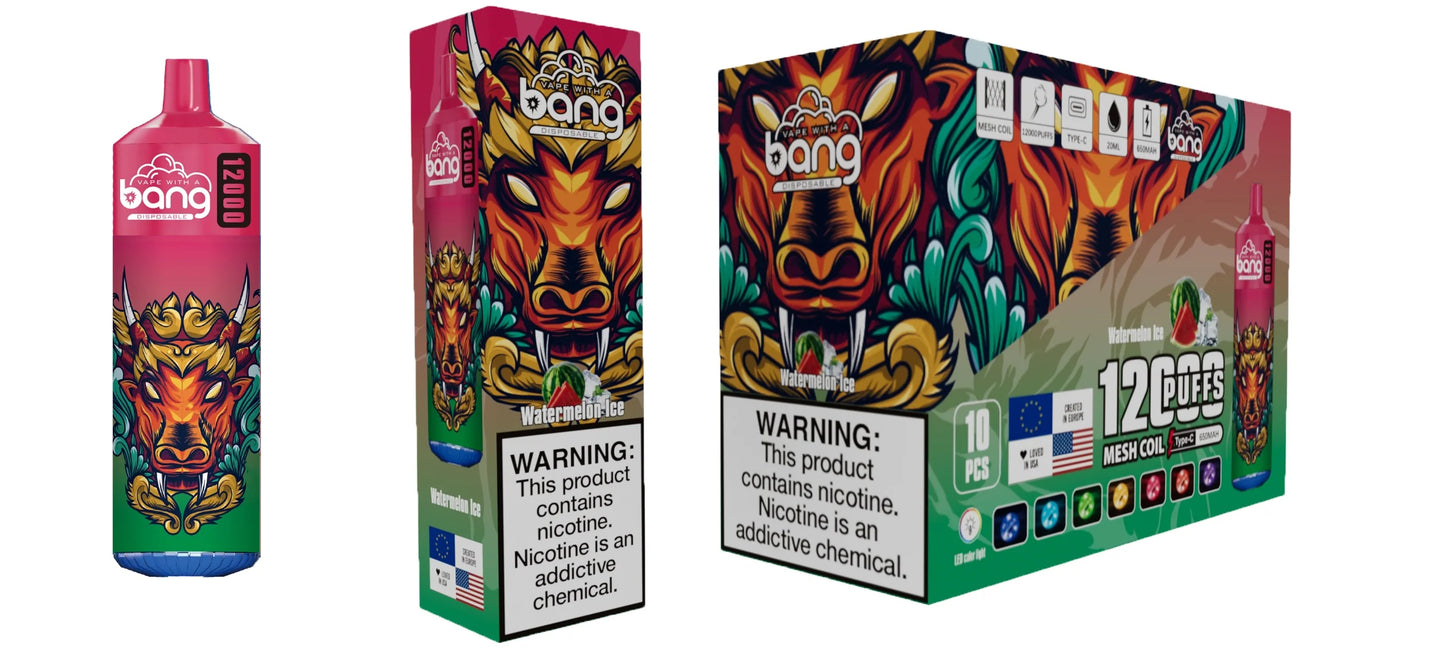 Bang disposable 12000 puff Disposable Vape 650 mAh 20 ML 20 Flavors