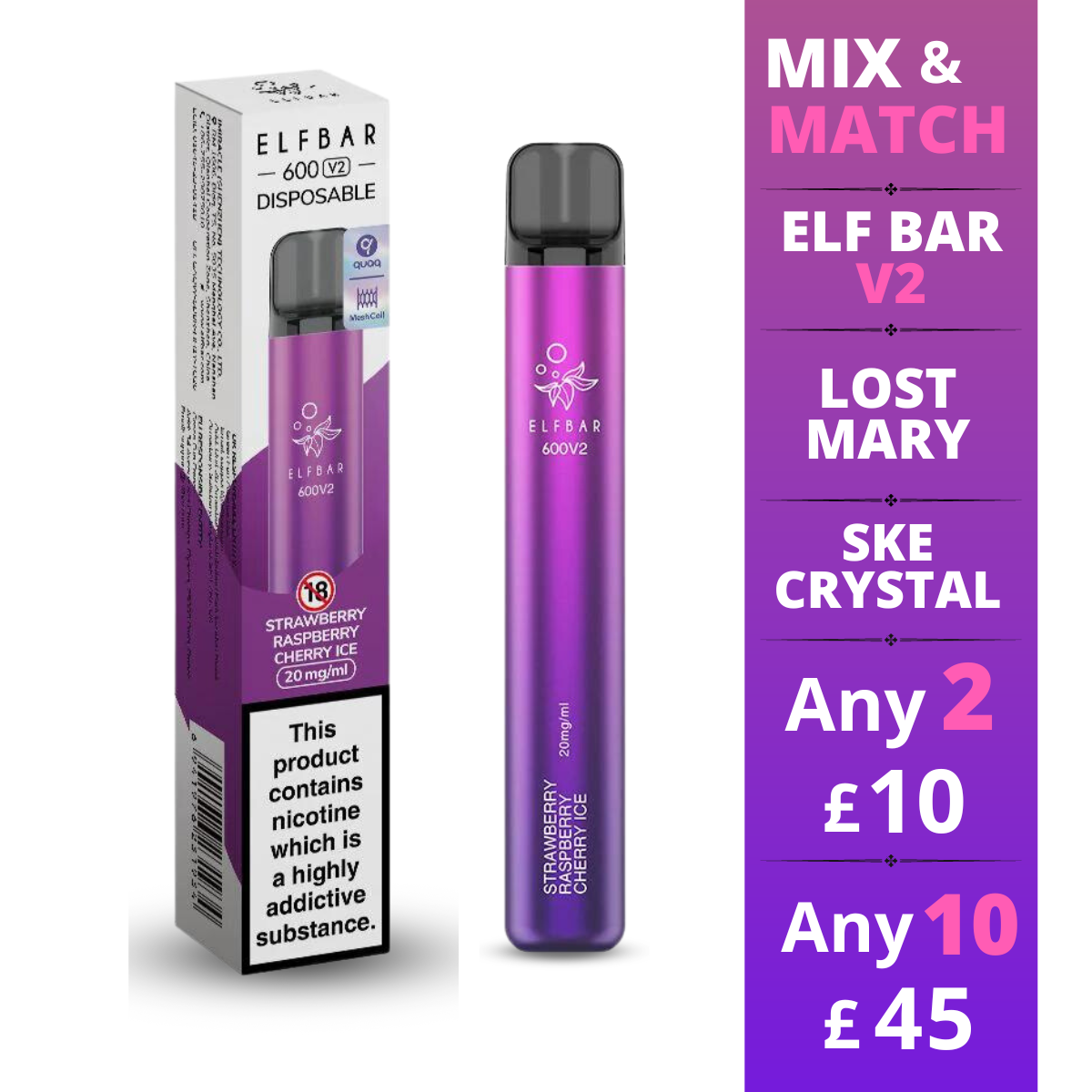 Strawberry Raspberry Cherry - Elf Bar 600 V2